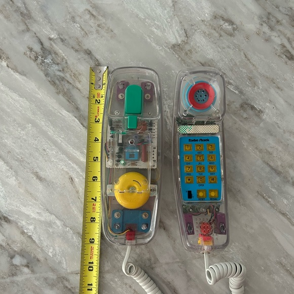 Radio Shack Retro Clear Wired Phone with Multicolor Accents